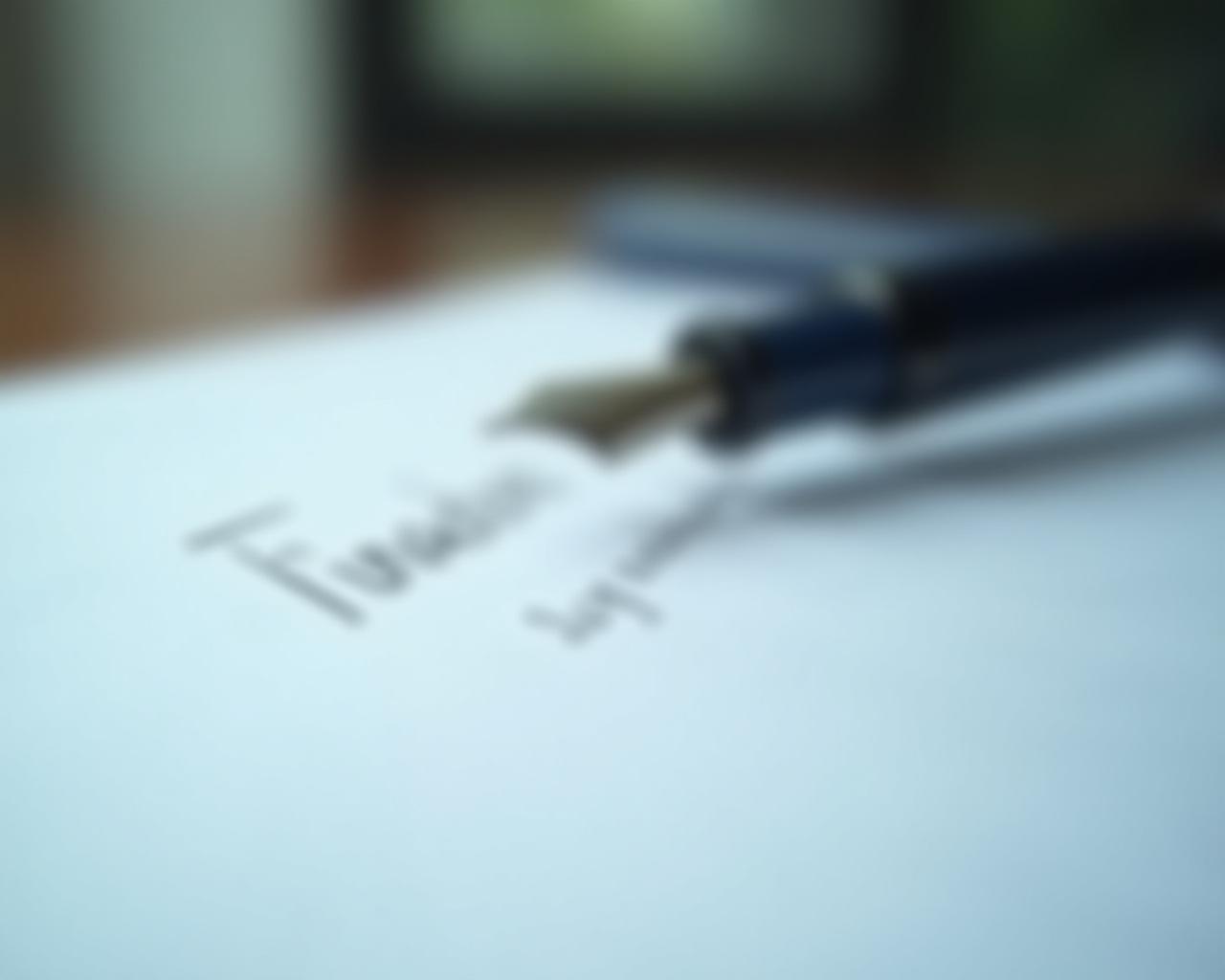 Close up of a signed financial document